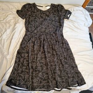 Black LuLaRoe Dress With White Floral Flower Print Size XL EUC
